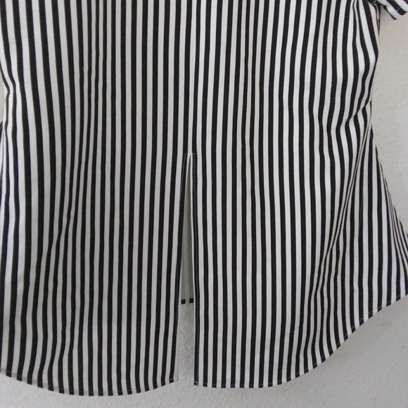 {tl} the letter asymmetrical hi-low striped blouse - Picture 6 of 10